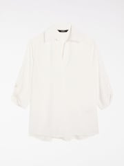 Lipsy White/Cobalt Blue V-Neck 3/4 Sleeve Collared Blouse 2 Pack - Image 6 of 7