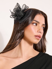 Lipsy Black Fascinator Hair Clip - Image 1 of 2