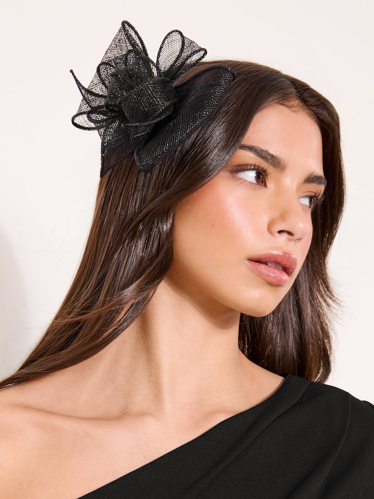 Lipsy Black Fascinator Hair Clip - Image 1 of 2