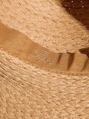 Lipsy Natural Faux Raffia Straw Bow Dome Hat - Image 7 of 7