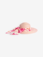 Rosa - Lipsy Faux Raffia Straw Bow Dome Hat - Bild 3 von 4