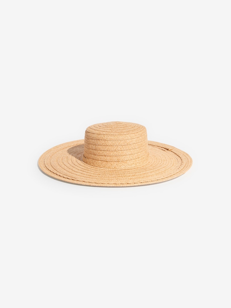Lipsy Natural Oversized Paper Raffia Hat - Image 2 of 4