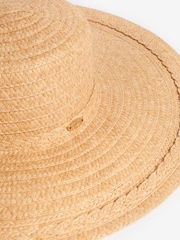 Lipsy Natural Oversized Paper Raffia Hat - Image 3 of 4