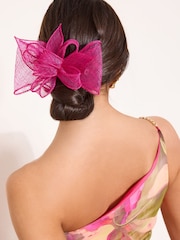 Lipsy Hot Pink Fascinator Hair Clip - Image 2 of 5