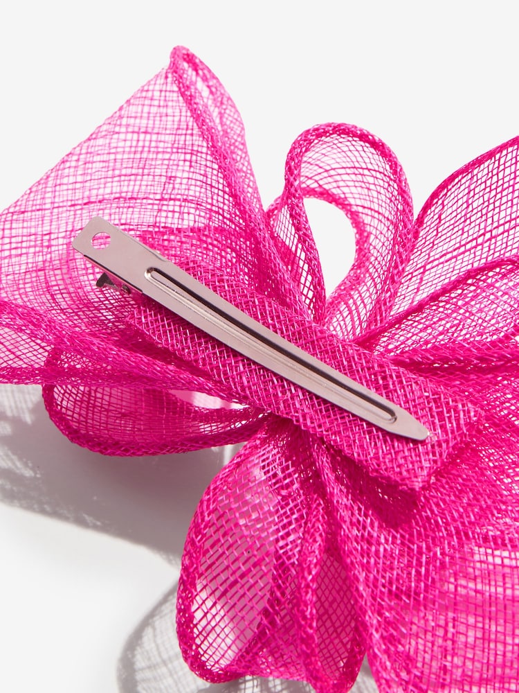 Lipsy Hot Pink Fascinator Hair Clip - Image 5 of 5