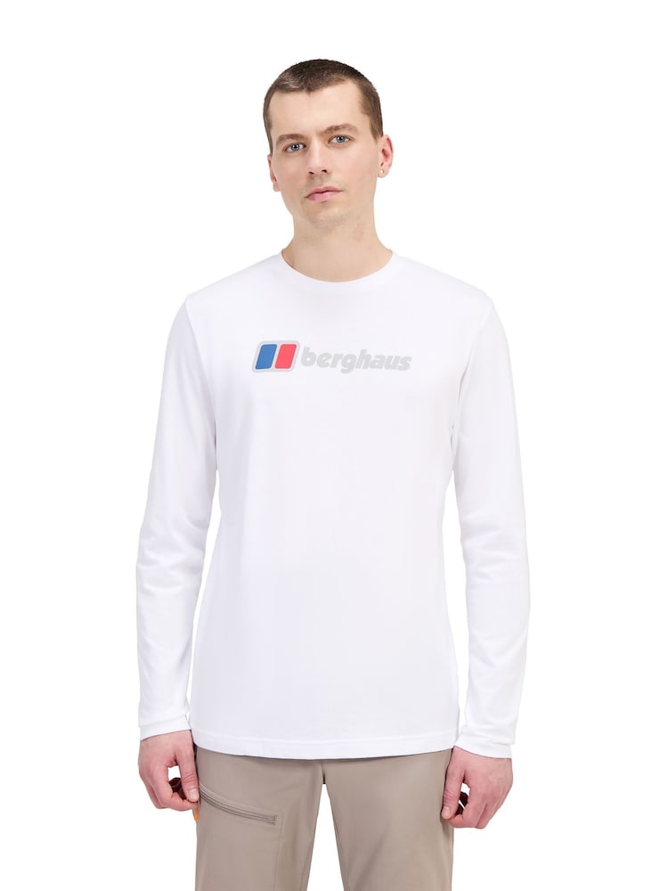 Berghaus White Classic Large Logo long Sleeve T-Shirt - Image 1 of 4 Berghaus White Classic Large Logo long Sleeve T-Shirt - Image 1 of 4