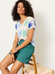 FatFace Elsham Teal Blue Chino Shorts - Image 5 of 6