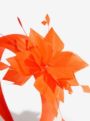 Friends Like These Orange 3D Floral Padded Fascinator Headband - Image 5 of 5