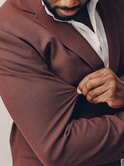 Burgundy Red Muscle Fit Motionflex Stretch Suit Jacket - Image 6 of 6