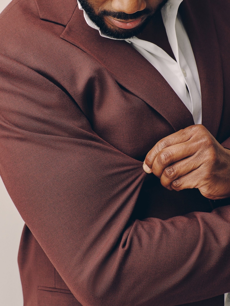 Burgundy Red Muscle Fit Motionflex Stretch Suit Jacket - Image 6 of 6 Burgundy Red Muscle Fit Motionflex Stretch Suit Jacket - Image 6 of 6