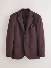 Burgundy Red Muscle Fit Motionflex Stretch Suit Jacket - Image 7 of 12