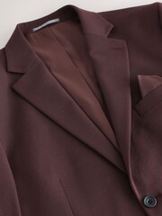 Burgundy Red Muscle Fit Motionflex Stretch Suit Jacket - Image 9 of 12