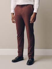Burgundy Red Muscle Fit Motionflex Stretch Suit Trousers - Image 1 of 5