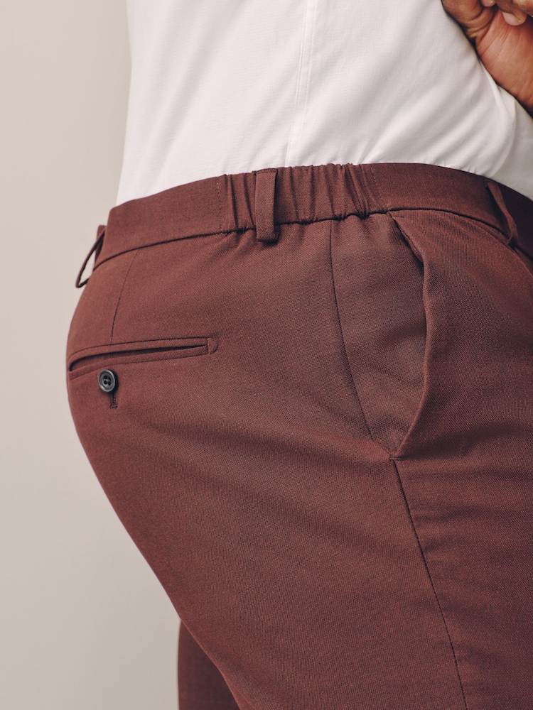 Burgundy Red Muscle Fit Motionflex Stretch Suit Trousers - Image 5 of 5 Burgundy Red Muscle Fit Motionflex Stretch Suit Trousers - Image 5 of 5