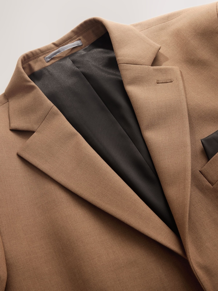 Tan Brown Muscle Fit Motionflex Stretch Suit Jacket - Image 2 of 6