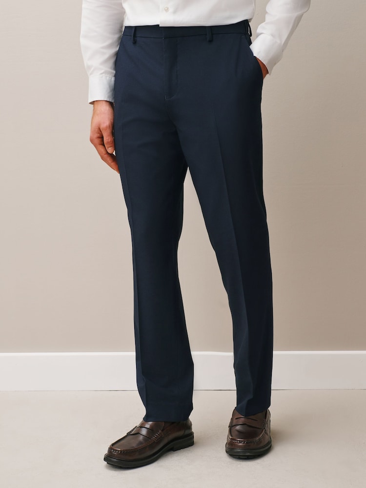 Navy Muscle Fit Motionflex Stretch Suit Trousers - Image 1 of 10