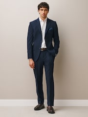 Navy Muscle Fit Motionflex Stretch Suit Trousers - Image 3 of 10