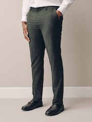 Green Muscle Fit Motionflex Stretch Check Suit Trousers - Image 1 of 5