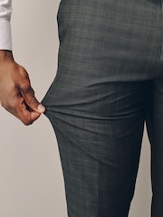 Green Muscle Fit Motionflex Stretch Check Suit Trousers - Image 4 of 5