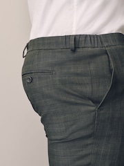 Green Muscle Fit Motionflex Stretch Check Suit Trousers - Image 5 of 5