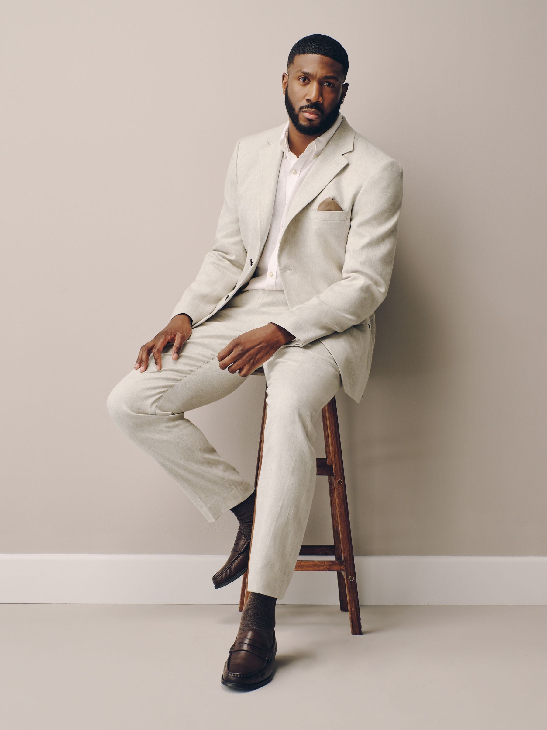 Buy Stone Muscle Fit Motionflex Stretch Linen Rich Suit Jacket