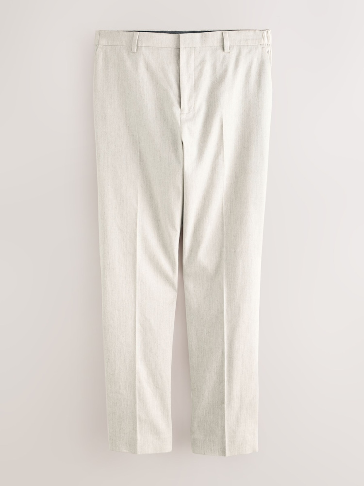 Stone Muscle Fit Motionflex Stretch Linen Rich Suit Trousers - Image 1 of 6
