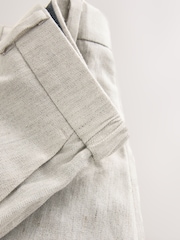 Stone Muscle Fit Motionflex Stretch Linen Rich Suit Trousers - Image 12 of 13
