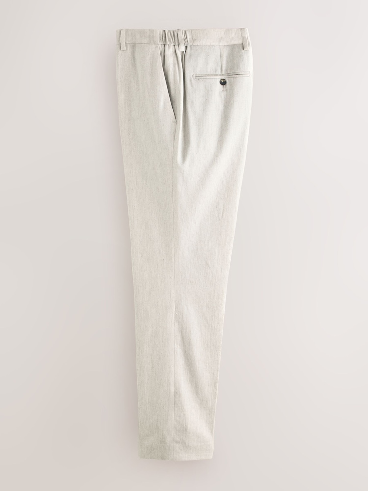 Stone Muscle Fit Motionflex Stretch Linen Rich Suit Trousers - Image 2 of 6