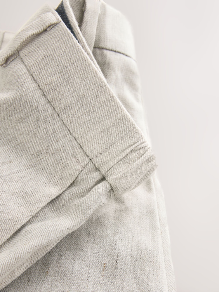 Stone Muscle Fit Motionflex Stretch Linen Rich Suit Trousers - Image 6 of 6