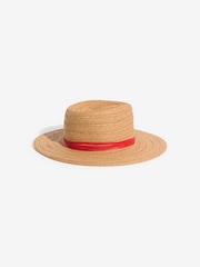Love & Roses Natural Flower Paper Raffia Fedora Hat - Image 3 of 4
