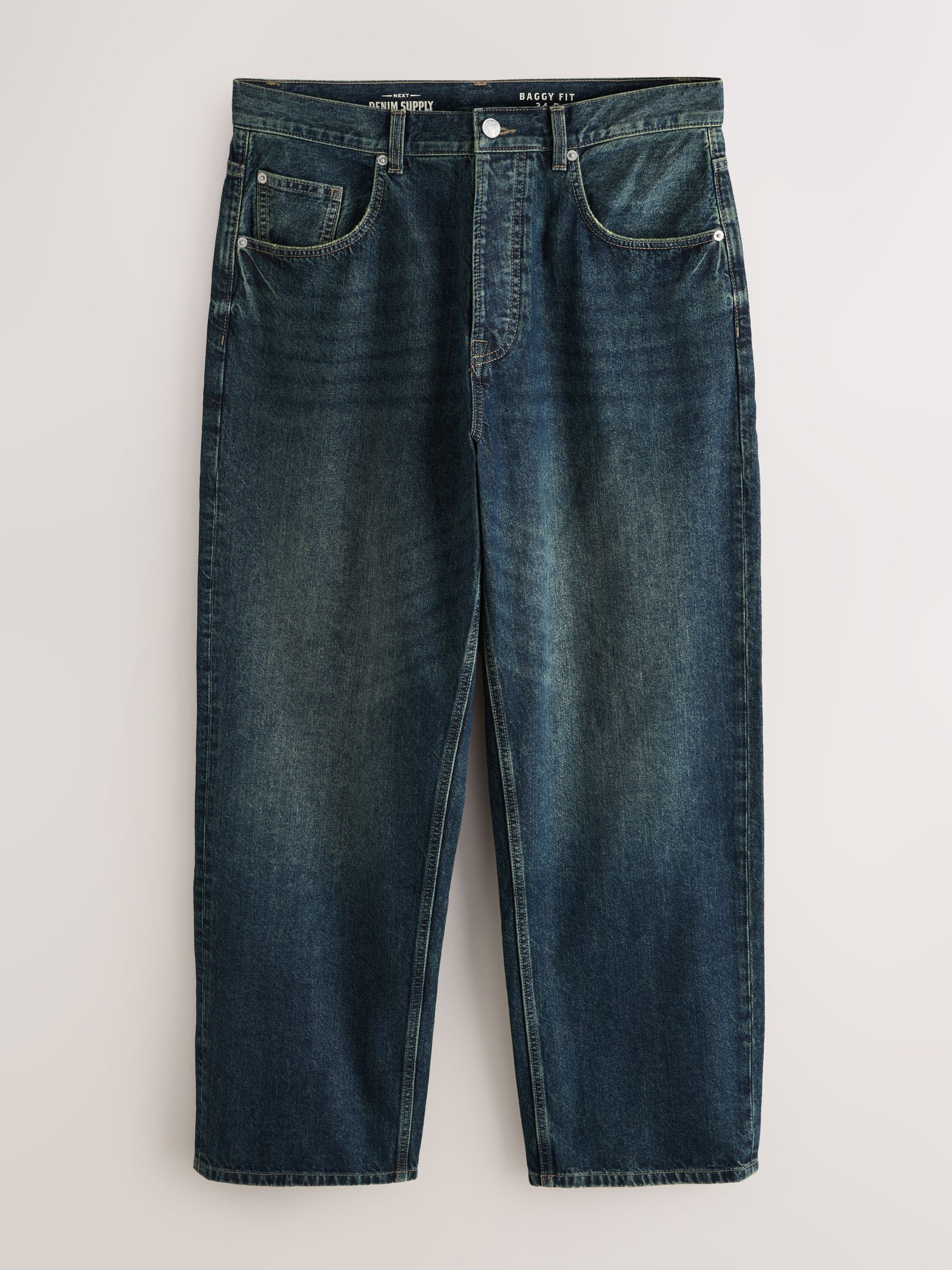 Buy Blue Denim Baggy Fit Authentic Jeans from Next Lithuania