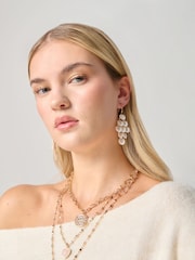 Aela Cream Shell Drop Earrings - Image 3 of 3