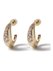 Aela Gold Tone Diamond Simulants Wrap Hoop Earrings - Image 3 of 4