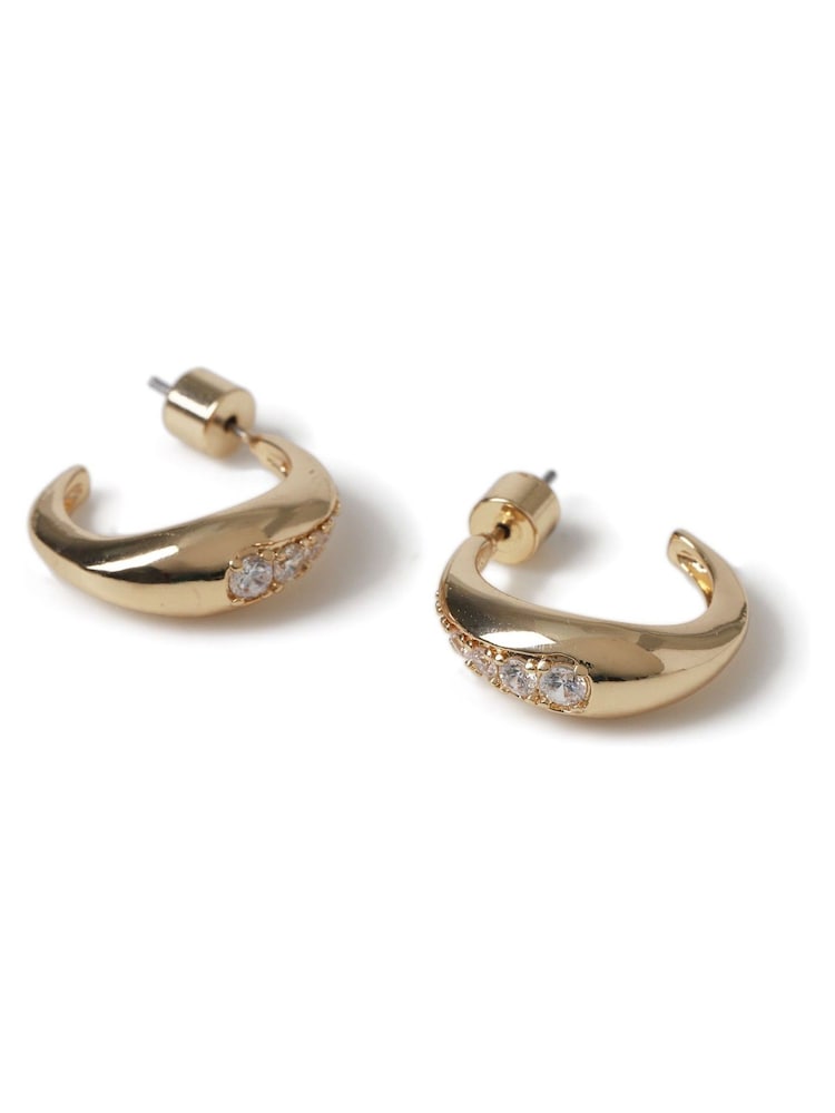 Aela Gold Tone Diamond Simulants Wrap Hoop Earrings - Image 4 of 4