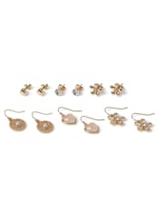 Aela Flower Gold Tone Earrings Multipack - Image 2 of 2
