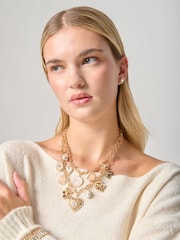 Aela Multirow Charm Gold Tone Necklace - Image 1 of 3