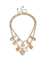 Aela Multirow Charm Gold Tone Necklace - Image 2 of 3