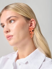 Aela Matte Flower Drop Orange Earrings - Image 1 of 3