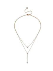 Aela Gold Tone Diamond Simulants Multirow Necklace - Image 1 of 2