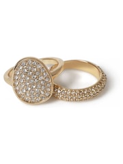 Aela Gold Tone Rhinestone Ring Multipack - Image 2 of 3