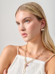 Aela Textured Heart Drop Earrings - Image 1 of 3