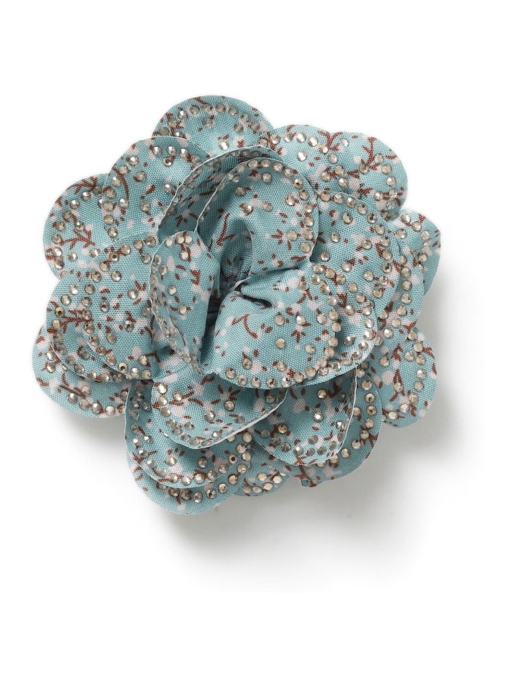Aela Sparkly Flower Hair Clip Brooch - Image 1 of 3
