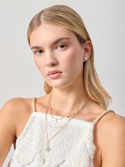 Aela Pearl Multirow Cream Necklace - Image 1 of 3