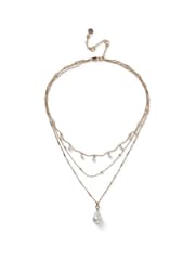 Aela Pearl Multirow Cream Necklace - Image 2 of 3
