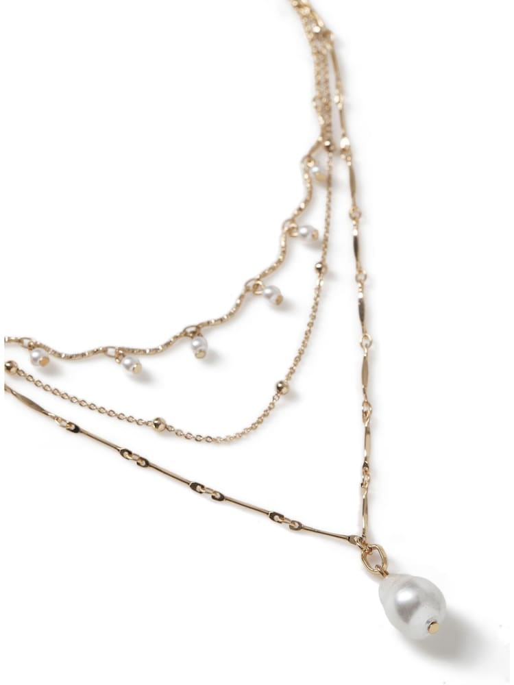 Aela Pearl Multirow Cream Necklace - Image 3 of 3