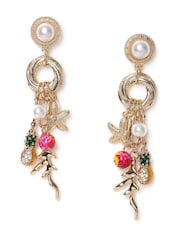 Aela Gold Tone Fruit Cluster Drop Earrings - Imaginea 2 din 3