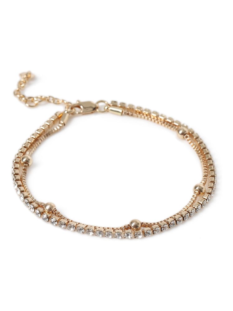 Aela Rhinestone Ball Gold Tone Anklet - Image 1 of 2