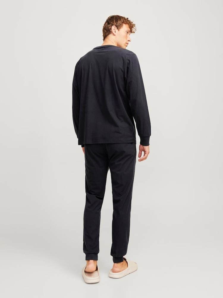 JACK & JONES Black Long Sleeve Lounge Set - Image 2 of 5 JACK & JONES Black Long Sleeve Lounge Set - Image 2 of 5