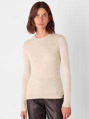 Whistles White Annie Sparkle Crew Neck Jumper - Image 1 of 4