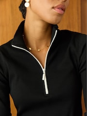 Baukjen Clayton Cotton Zip Turtleneck Black Top - Image 4 of 4